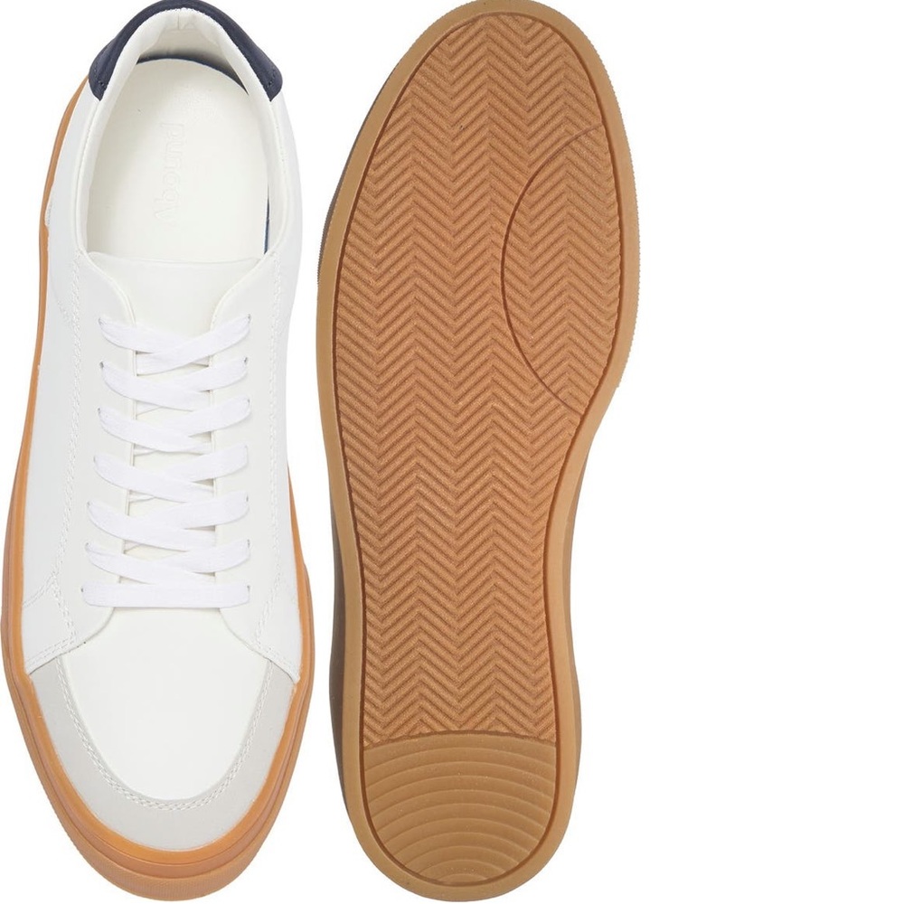 Abound Mr Flex White Sneaker Rubber Gummy Sole Lace Up Shoes 10.5
